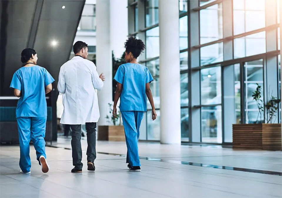 Healthcare facility with clinical treatment spaces