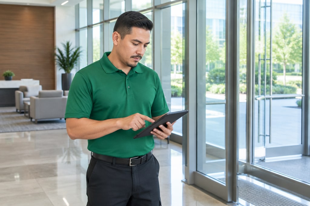 An inspection documented on a tablet
